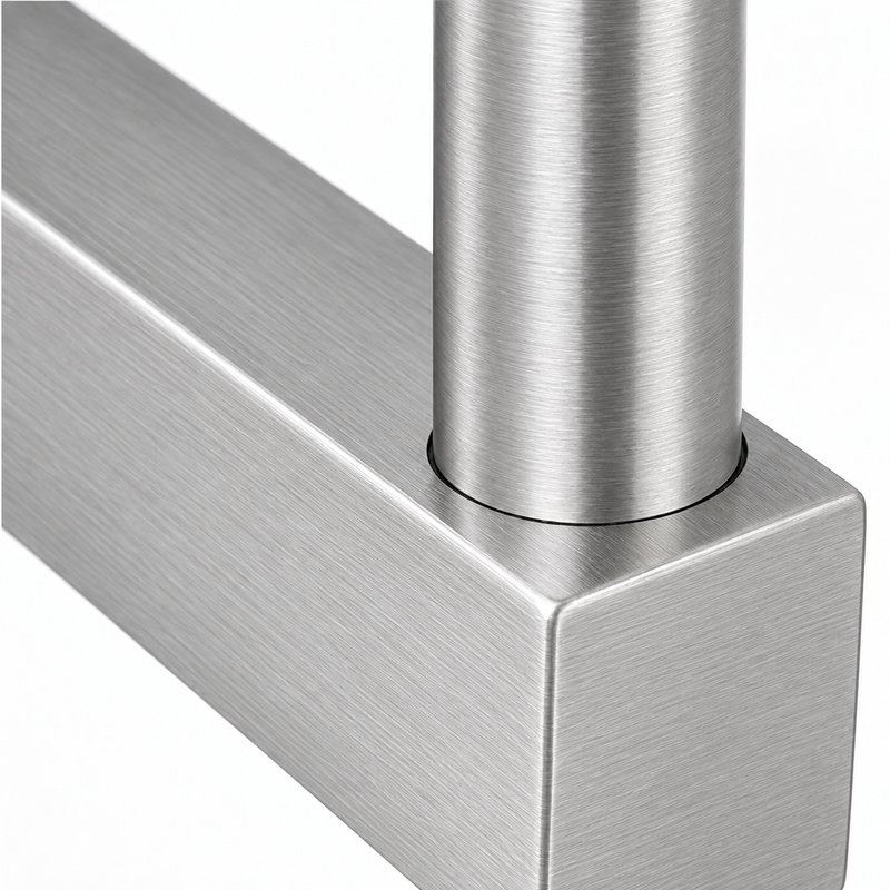 Narrow Plate Side Fix Handrail Bracket — Fine-brushed silver appearance concept