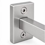 Narrow Plate Side Fix Handrail Bracket — Fine-brushed silver appearance concept