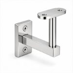 Narrow Plate Side Fix Handrail Bracket — Reflective silver appearance concept