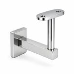 Narrow Plate Side Fix Handrail Bracket — Reflective silver appearance concept