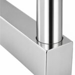 Narrow Plate Side Fix Handrail Bracket — Reflective silver appearance concept