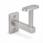 Narrow Plate Side Fix Handrail Bracket — Satin silver appearance concept
