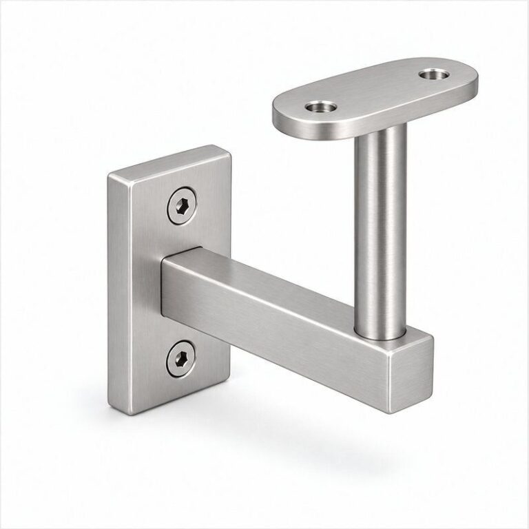 Narrow Plate Side Fix Handrail Bracket — Satin silver appearance concept