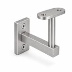 Narrow Plate Side Fix Handrail Bracket — Satin silver appearance concept