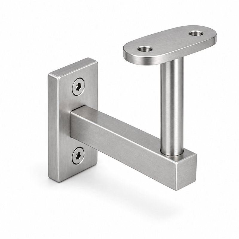 Narrow Plate Side Fix Handrail Bracket — Satin silver appearance concept