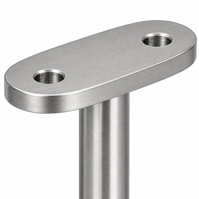 Narrow Plate Side Fix Handrail Bracket — Satin silver appearance concept
