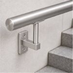 Narrow Plate Side Fix Handrail Bracket — Satin silver appearance concept