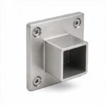 Square Tube Wall Flange Connector — Reference silver appearance