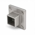 Square Tube Wall Flange Connector — Reference silver appearance