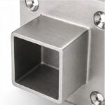 Square Tube Wall Flange Connector — Reference silver appearance