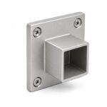 Square Tube Wall Flange Connector — Matte silver appearance concept