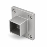 Square Tube Wall Flange Connector — Matte silver appearance concept