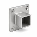 Square Tube Wall Flange Connector — Fine-brushed silver appearance concept