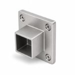 Square Tube Wall Flange Connector — Fine-brushed silver appearance concept