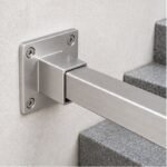 Square Tube Wall Flange Connector — Fine-brushed silver appearance concept