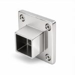 Square Tube Wall Flange Connector — Reflective silver appearance concept
