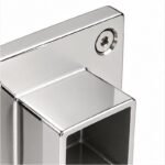 Square Tube Wall Flange Connector — Reflective silver appearance concept