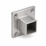 Square Tube Wall Flange Connector — Satin silver appearance concept