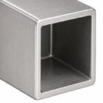 Square Tube Wall Flange Connector — Satin silver appearance concept