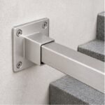 Square Tube Wall Flange Connector — Satin silver appearance concept