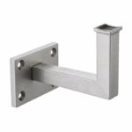 Square Section Curved Seat Handrail Bracket — Reference silver appearance