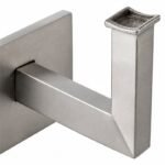 Square Section Curved Seat Handrail Bracket — Reference silver appearance