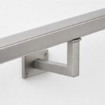 Square Section Curved Seat Handrail Bracket — Reference silver appearance