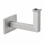 Square Section Curved Seat Handrail Bracket — Matte silver appearance concept