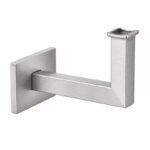 Square Section Curved Seat Handrail Bracket — Fine-brushed silver appearance concept