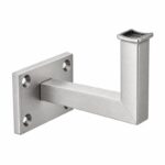 Square Section Curved Seat Handrail Bracket — Fine-brushed silver appearance concept