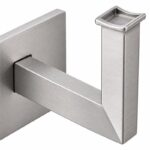 Square Section Curved Seat Handrail Bracket — Fine-brushed silver appearance concept