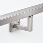 Square Section Curved Seat Handrail Bracket — Fine-brushed silver appearance concept