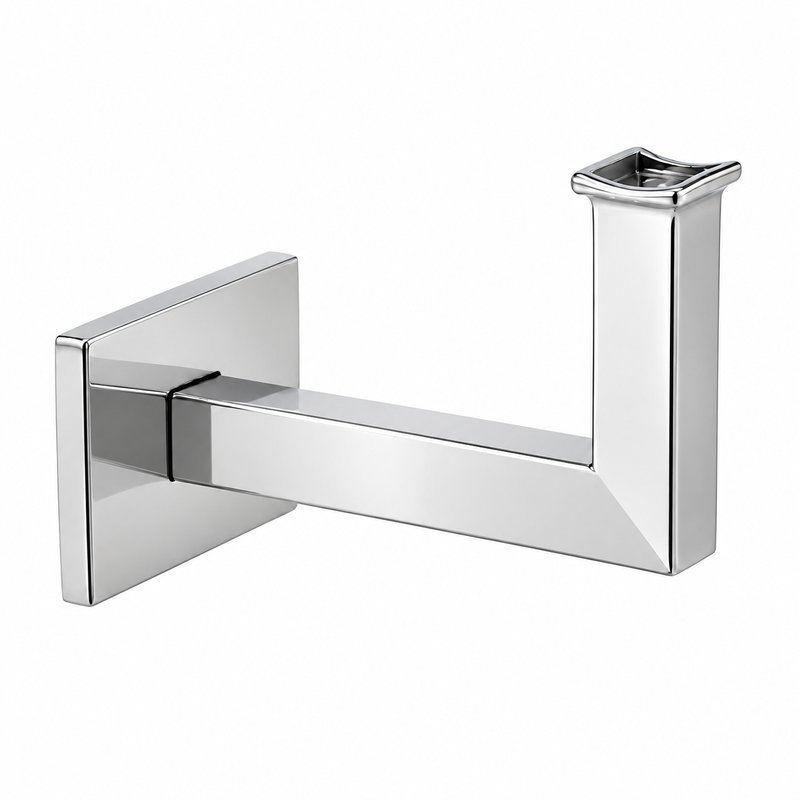 Square Section Curved Seat Handrail Bracket — Reflective silver appearance concept