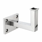 Square Section Curved Seat Handrail Bracket — Reflective silver appearance concept