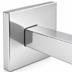 Square Section Curved Seat Handrail Bracket — Reflective silver appearance concept