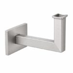 Square Section Curved Seat Handrail Bracket — Satin silver appearance concept