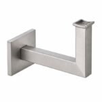 Square Section Curved Seat Handrail Bracket — Satin silver appearance concept