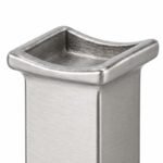 Square Section Curved Seat Handrail Bracket — Satin silver appearance concept