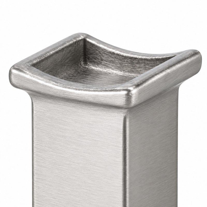 Square Section Curved Seat Handrail Bracket — Satin silver appearance concept