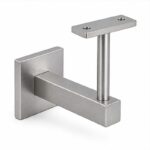 Square Cover Round Stem Handrail Bracket — Reference silver appearance