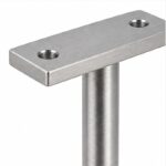 Square Cover Round Stem Handrail Bracket — Reference silver appearance