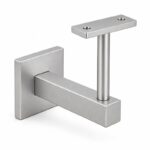 Square Cover Round Stem Handrail Bracket — Matte silver appearance concept