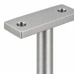 Square Cover Round Stem Handrail Bracket — Matte silver appearance concept
