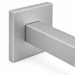 Square Cover Round Stem Handrail Bracket — Matte silver appearance concept