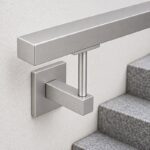 Square Cover Round Stem Handrail Bracket — Matte silver appearance concept