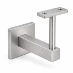 Square Cover Round Stem Handrail Bracket — Fine-brushed silver appearance concept