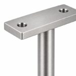 Square Cover Round Stem Handrail Bracket — Fine-brushed silver appearance concept
