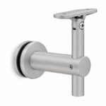 Pivoting Glass Handrail Bracket — Matte silver appearance concept — SSR-087