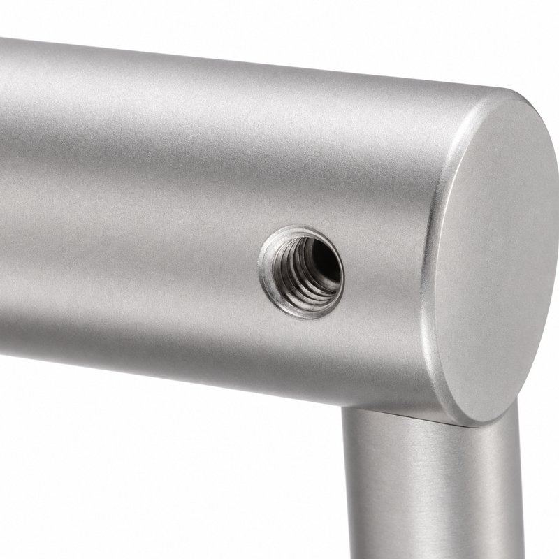 Pivoting Glass Handrail Bracket — Matte silver appearance concept — SSR-087