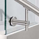 Pivoting Glass Handrail Bracket — Matte silver appearance concept — SSR-087